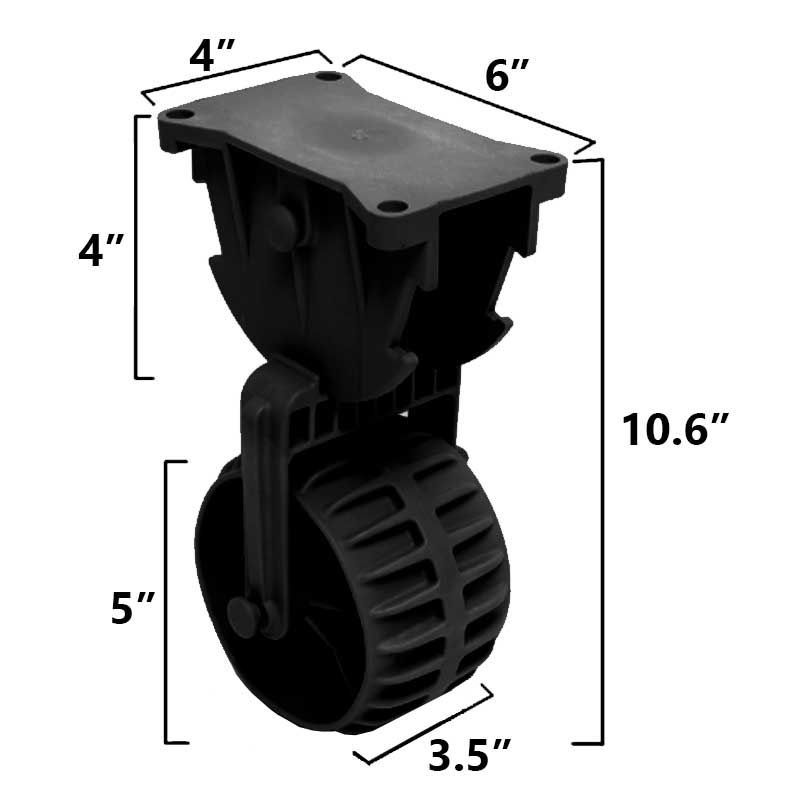 Marine Flip-up Retractable Dinghy Wheels Inflatable Boat Launching Wheels/Boat Dolly - 1 Pair - Image 4