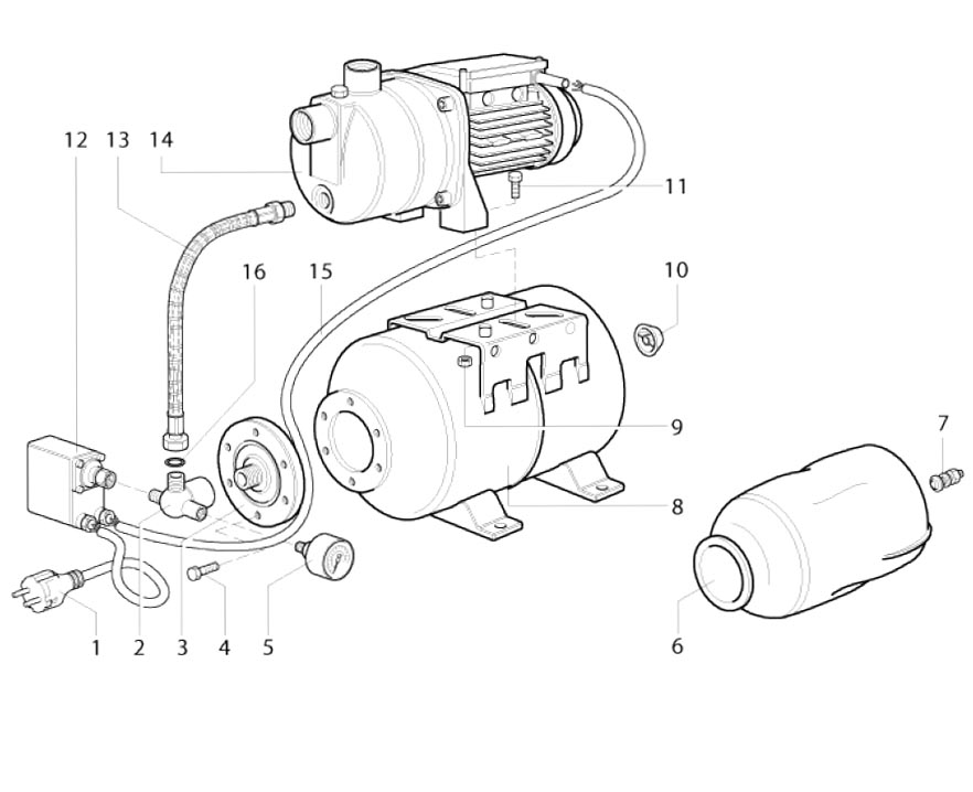 SPERONI 0.8HP Stainless Steel Water Pressure Booster Pump with pressure tank , 792GPH, 110/220V , Model CAM80/22 - Image 2