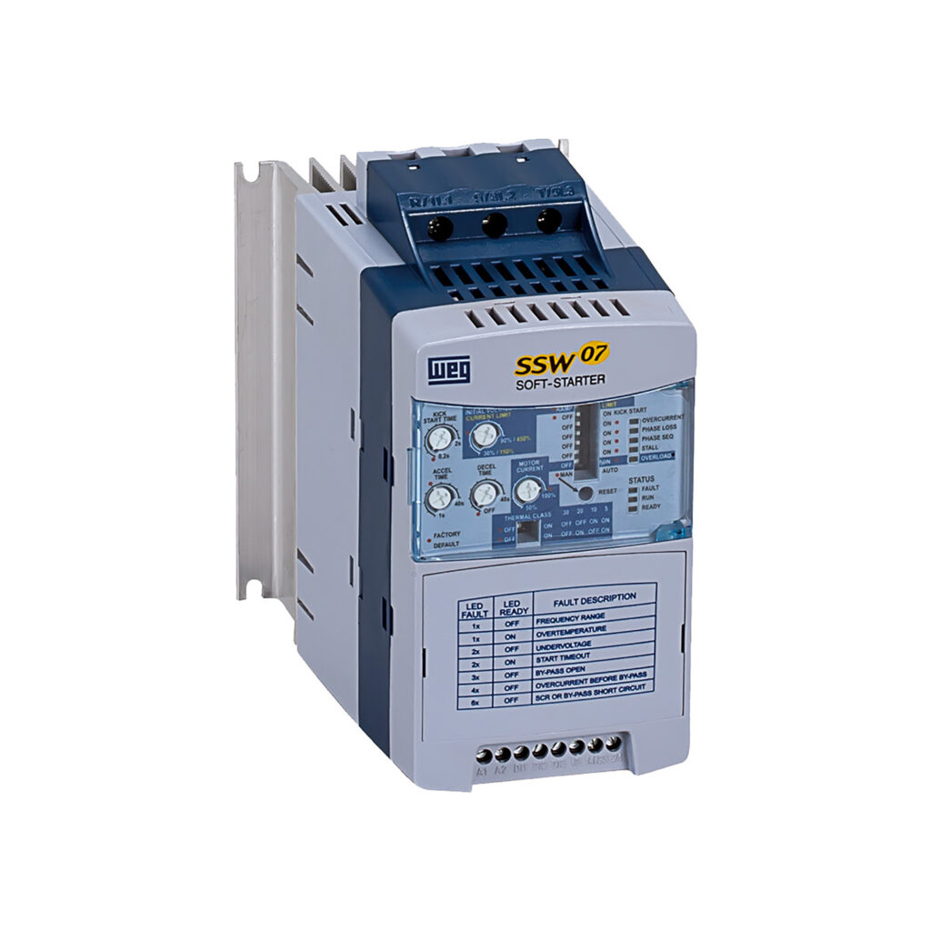 WEG SOFT STARTER - 5/10/12.5/15HP - 220-575VAC - SSW07 WEG - Model SSW070017T5SZ