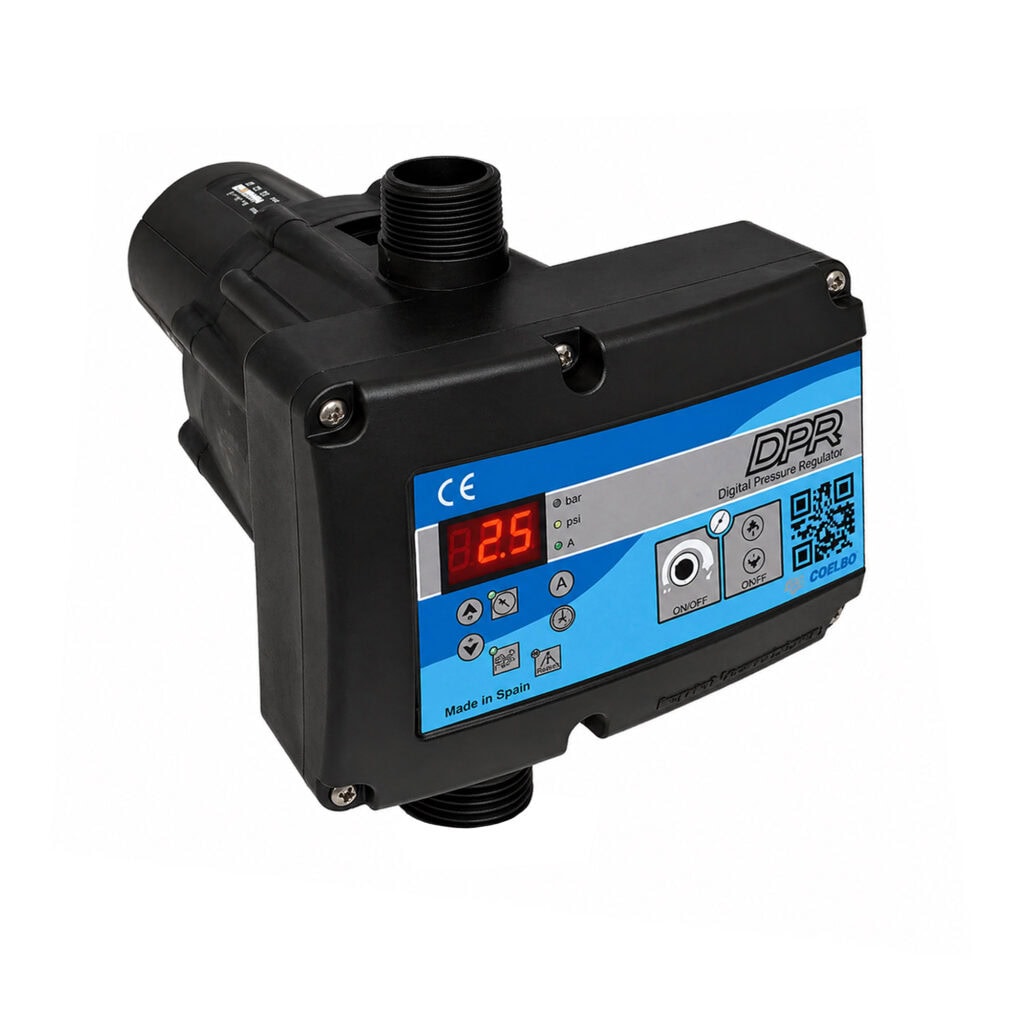 COELBO Digital pump controller, adjustable constant outlet pressure, 110/220V, 1P, 145 PSI, IP65, Model DPR 1 1/4"