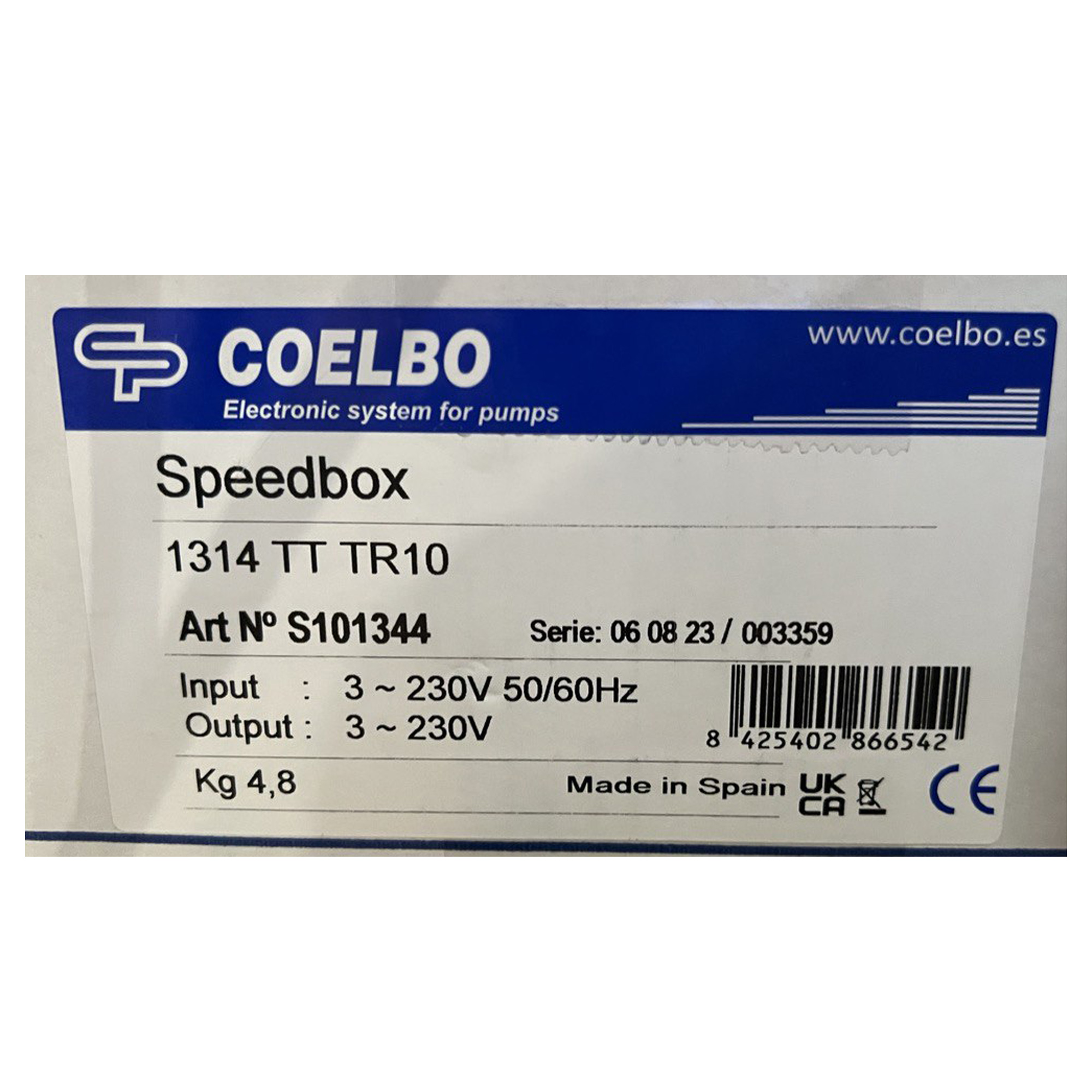 COELBO Wall-mounted pump driver for a single pump at variable speed, 230V, 3PHASE, 362.5 PSI, IP65, Model SPEEDBOX 1314TT - Image 2