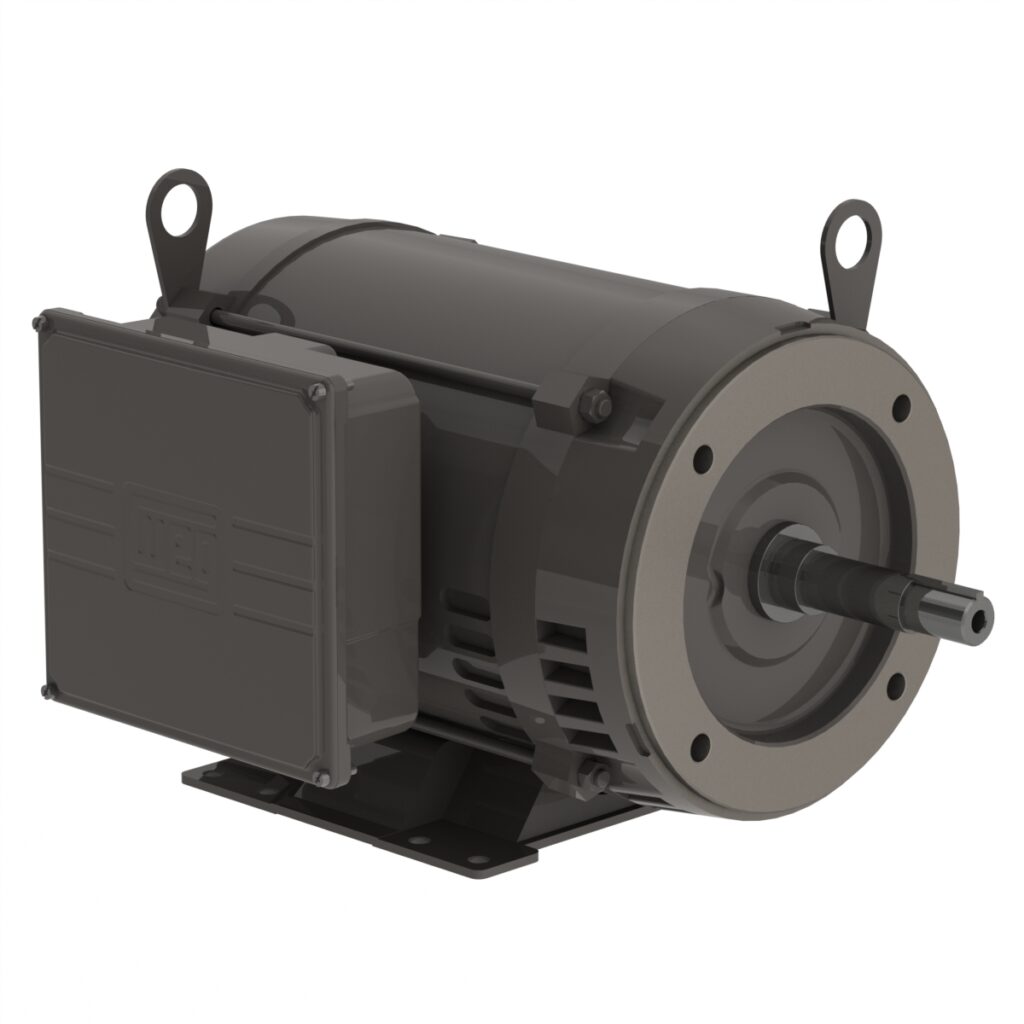 WEG Close Coupled Motor - 7.5HP, 230V - 1Ph, 60 Hz, 3510RPM, ODP, Foot-mounted, Model 00736OS1C213JM