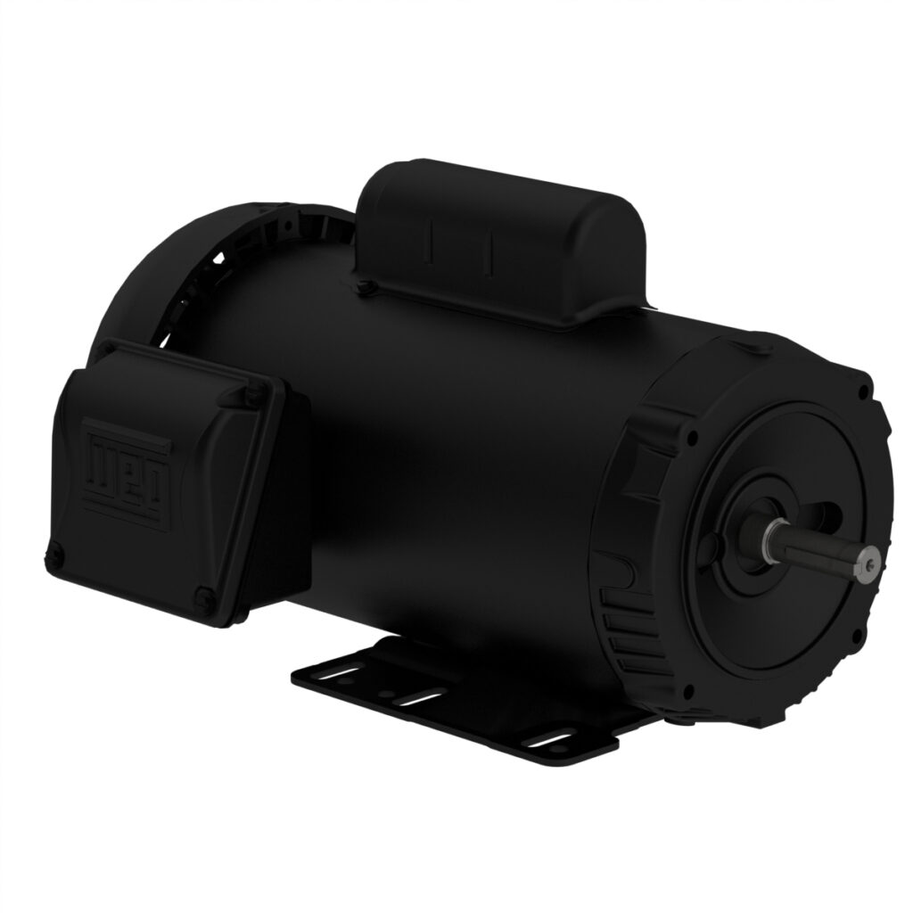 WEG Rolled Steel Motor - 0.5HP, 115/230V - 1Ph, 60 Hz, 1730RPM, TEFC, Foot-mounted, Model .5018ES1BW56C-S