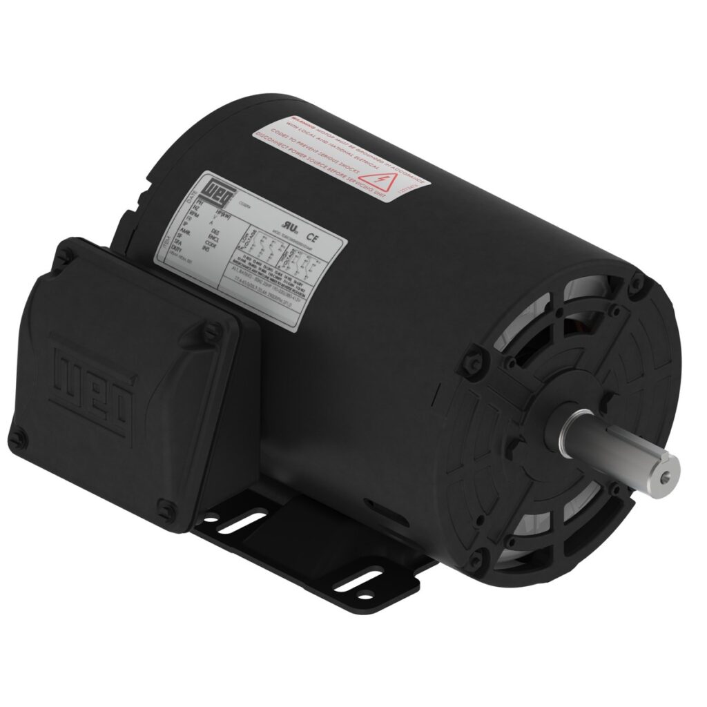 WEG Rolled Steel Motor - 2HP, 230/460V - 3Ph, 60 Hz, 1740RPM, ODP, Foot-mounted, Model 00218OT3E145T-S