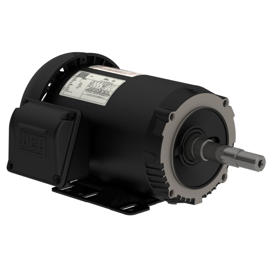 WEG Rolled Steel Motor - 3HP, 230/460V - 3Ph, 60 Hz, 3500RPM, TEFC, Foot-mounted, Model 00336ET3E145JM-S