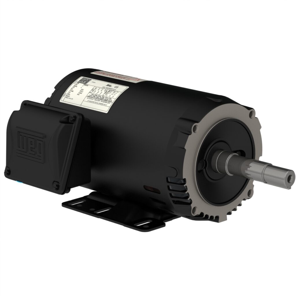 WEG Rolled Steel Motor - 3HP, 230/460V - 3Ph, 60 Hz, 3480RPM, ODP, Foot-mounted, Model 00336OT3E145JM-S