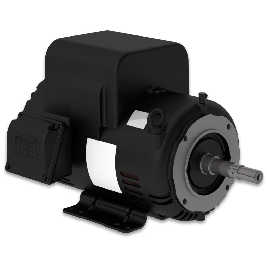 WEG Rolled Steel Motor - 5HP, 115/230V - 1Ph, 60 Hz, 3500RPM, ODP, Foot-mounted, Model 00536OS1B184JM-S