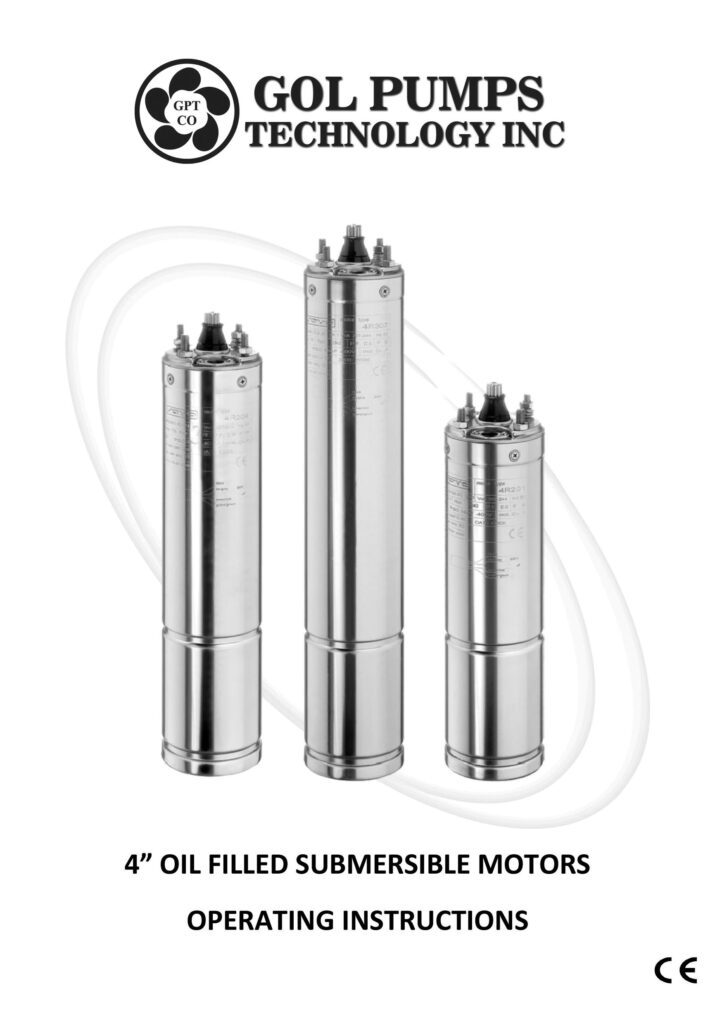 4 Oil Filled Submersible Motors Operating Instructions