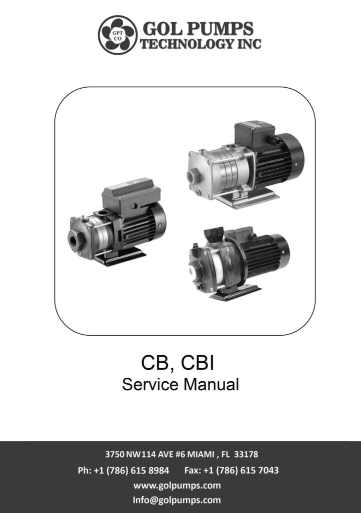 CB CBI CBT Service Manual GOL Pumps