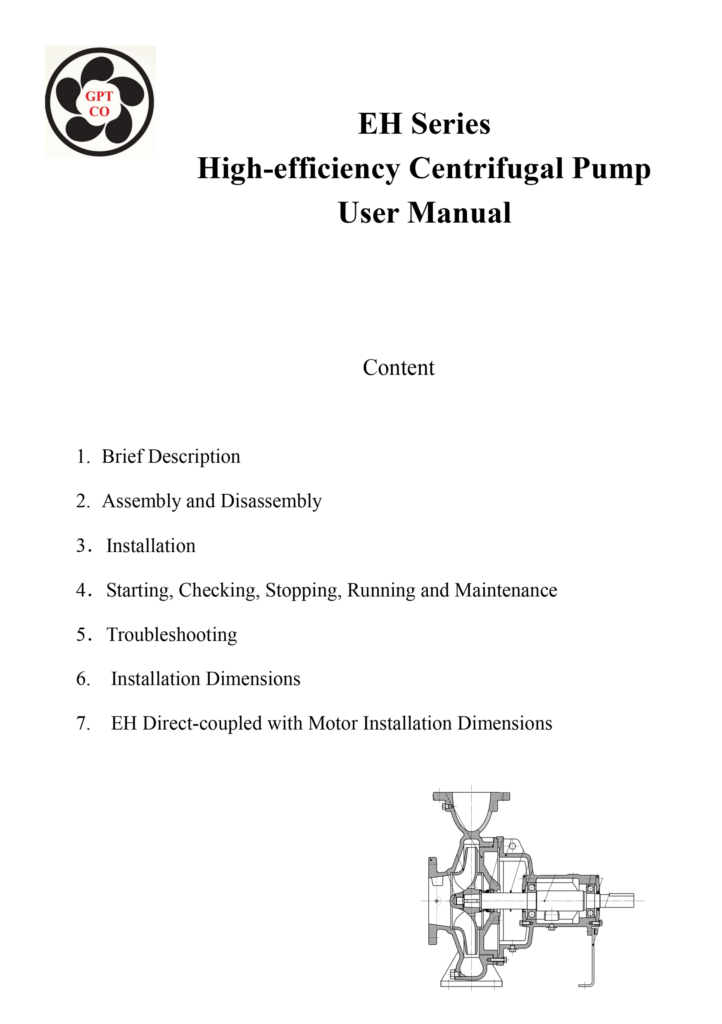 EH Series High -efficiency Centrifugal Pump User Manual