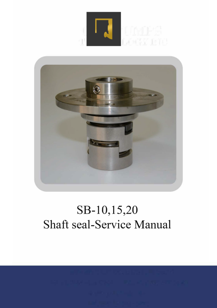 SB 101520 Shaft Seal Service Manual