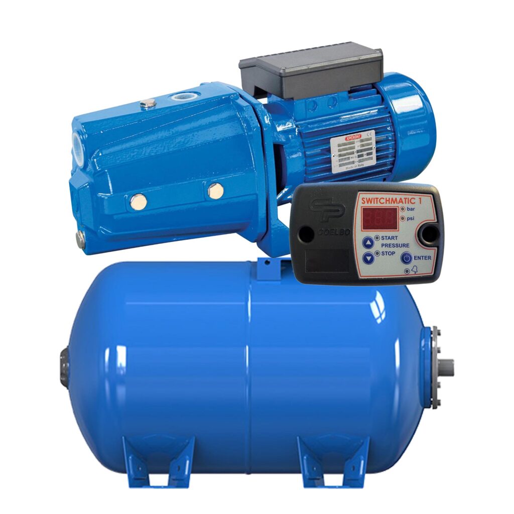 CAM152 Booster Set 1.5HP with 15.8 Gal Pressure Tank and Digital Pressure switch, 2376 GPH - 1inch- 220V, for Homes & Irrigation