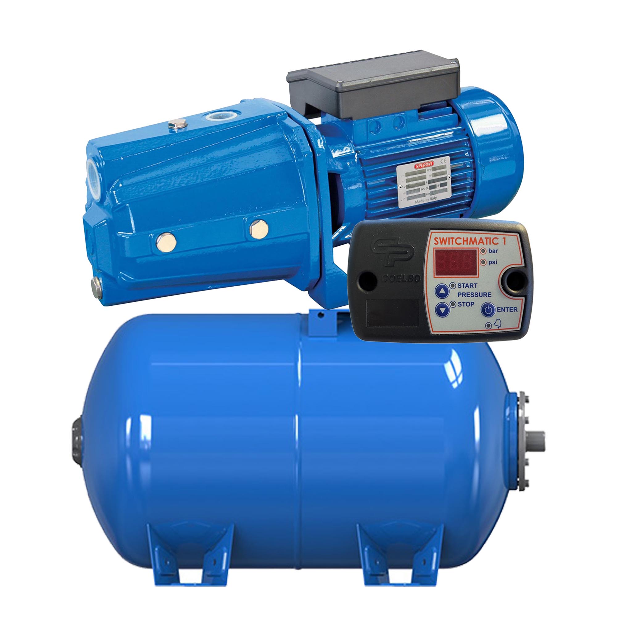 CAM152 Booster Set 1.5HP with 15.8 Gal Pressure Tank and Digital Pressure switch, 2376 GPH - 1inch- 220V, for Homes & Irrigation