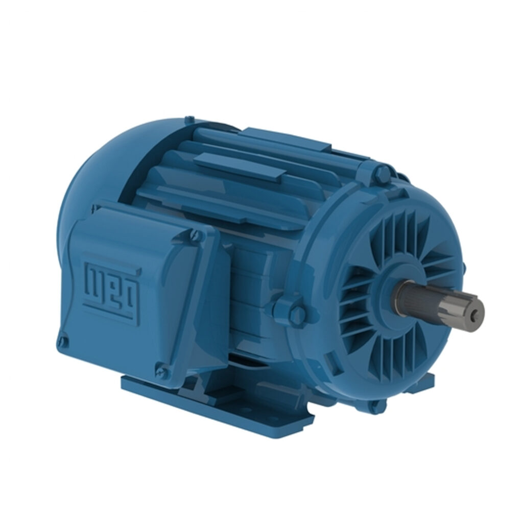 WEG NEMA Motor - 1.5HP, 230/460//380 V - 3Ph, 3600RPM, TEFC - Foot-mounted, Model 00156ET3E143T-W22