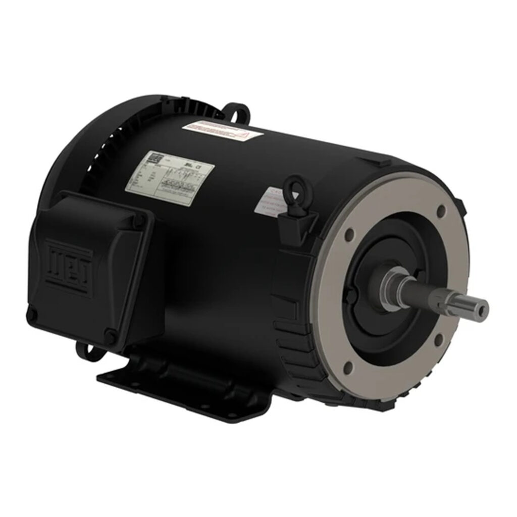 WEG ROLLED STEEL NEMA Premium Efficiency 7.5 HP, 230/460//190-220/380-415V - 3Ph, 1800RPM, IC411 - TEFC - Foot-mounted, Model 00718ET3E213JM-S