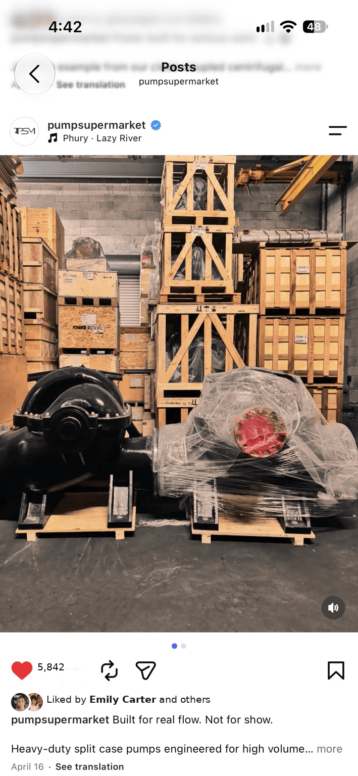 Industrial pumps in stock