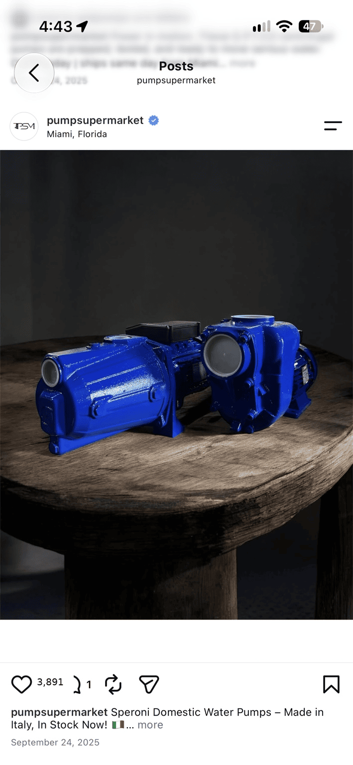 Speroni water pumps